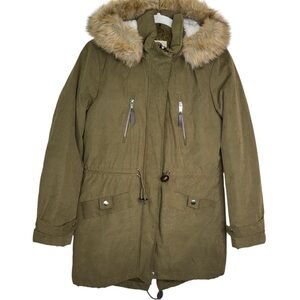 Altar’d State Green Puffer Utility Coat Hooded Sz S